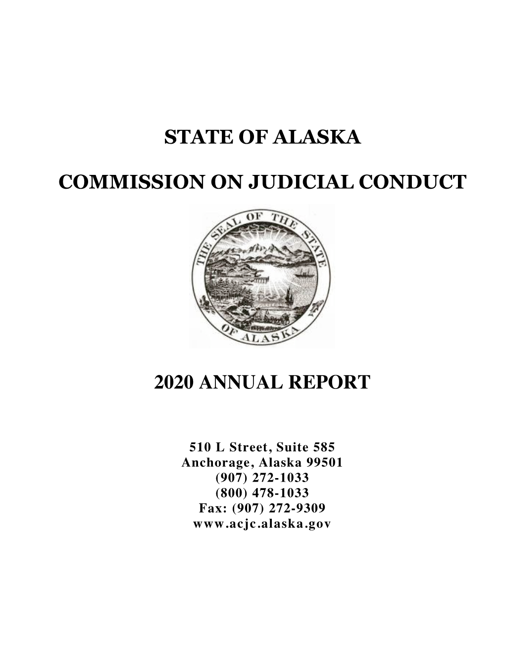 State of Alaska Commission on Judicial Conduct 2020