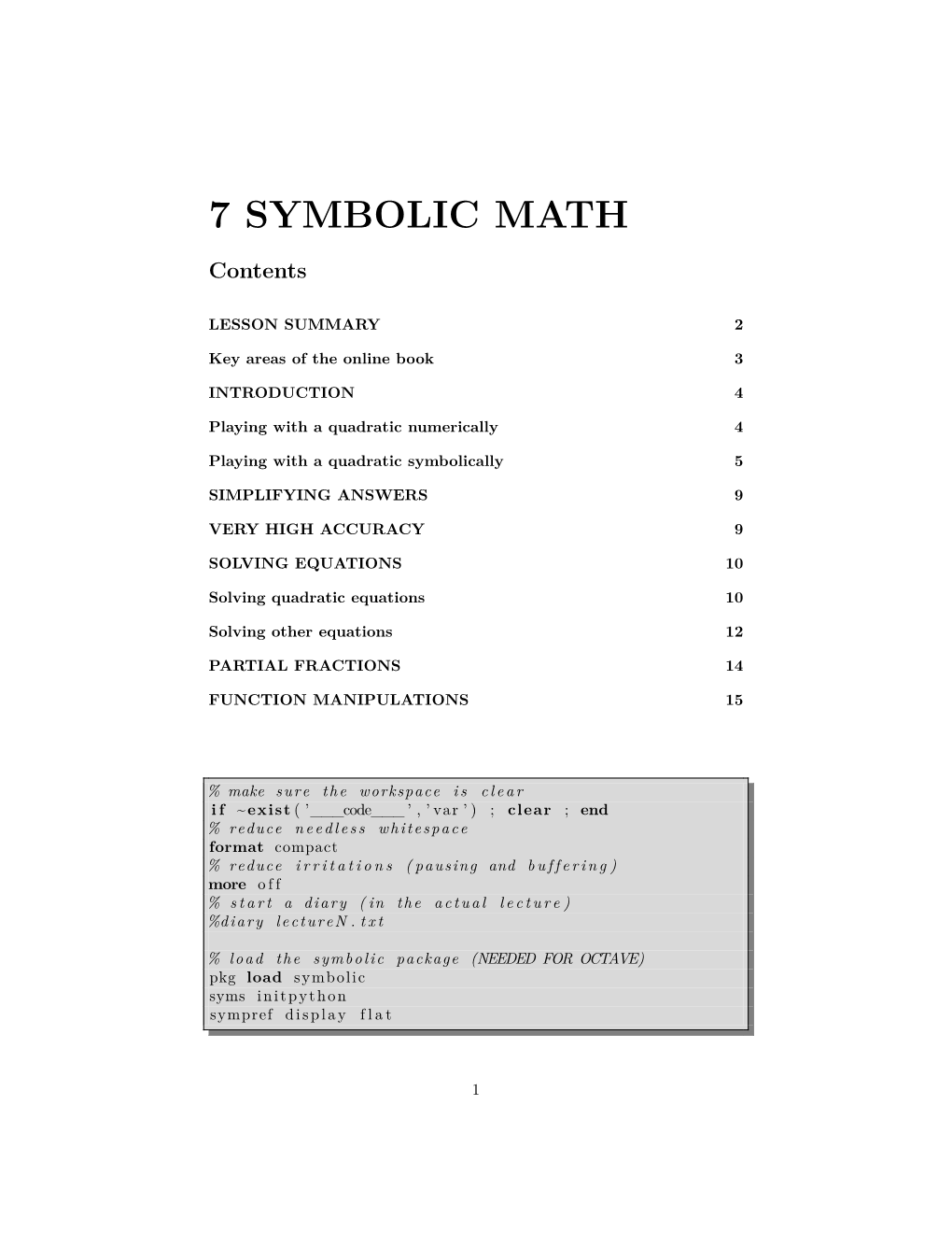 7 Symbolic Math