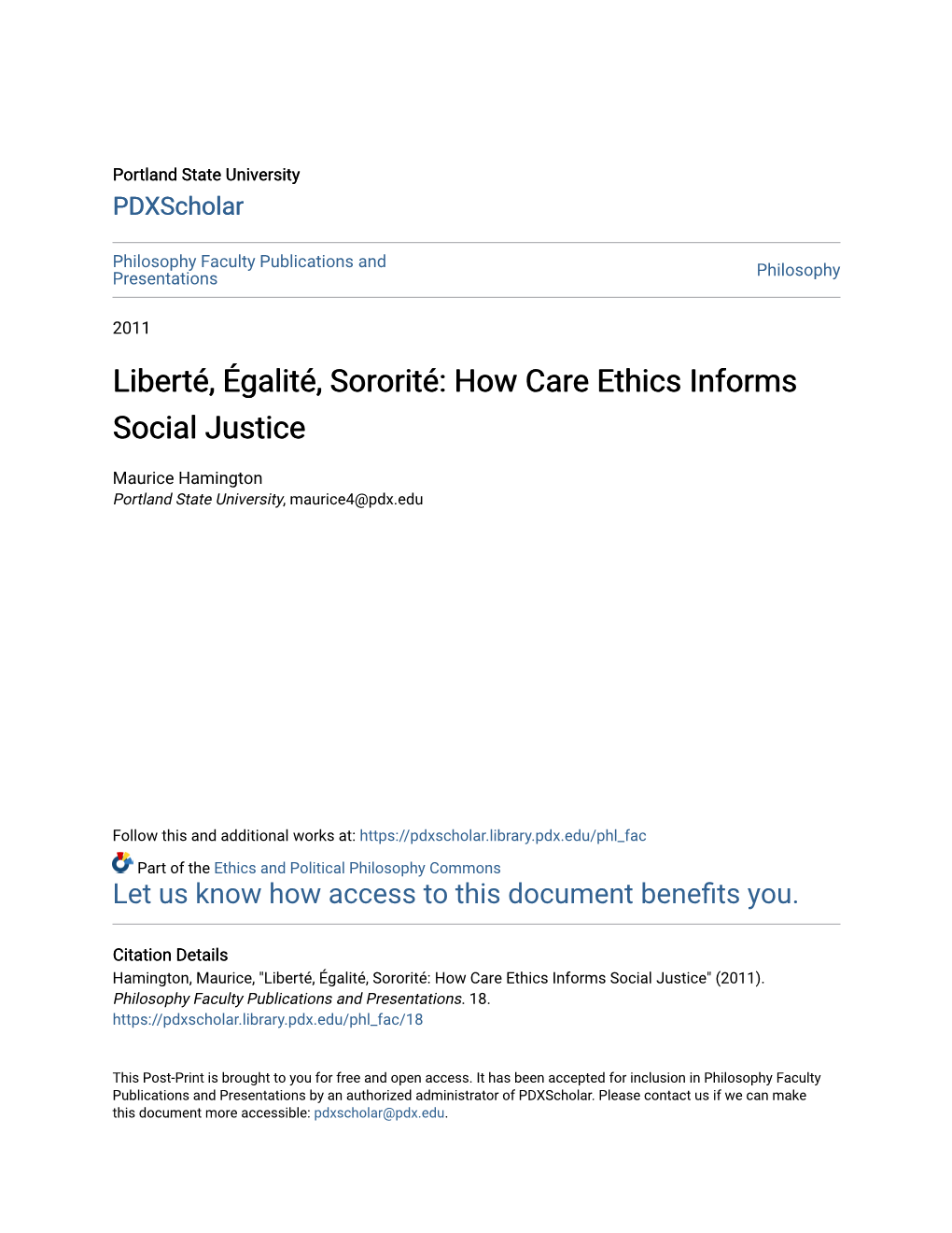 How Care Ethics Informs Social Justice