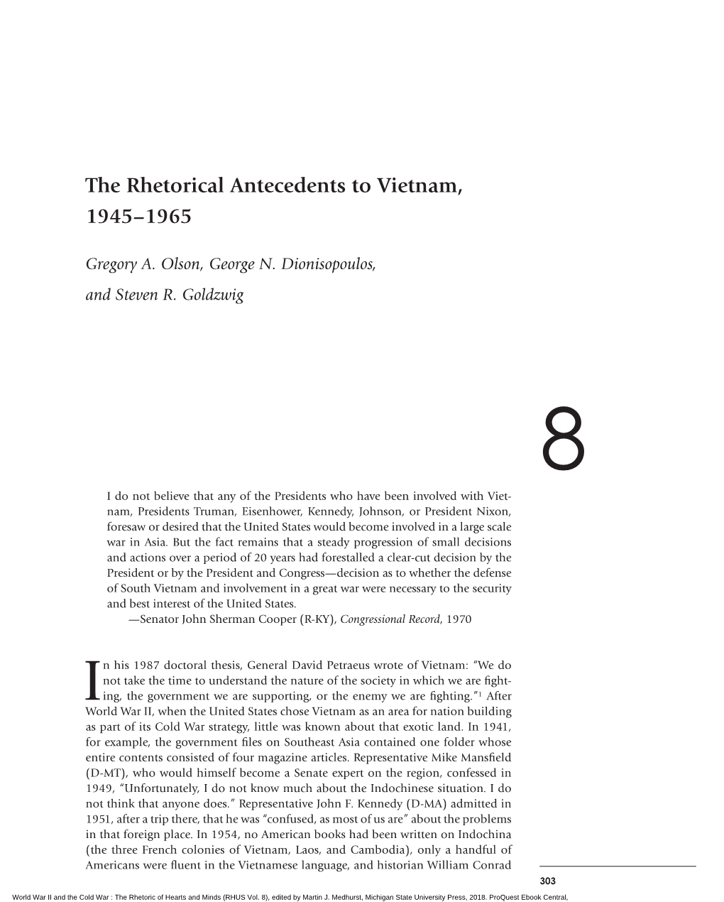 The Rhetorical Antecedents to Vietnam, 1945-1965