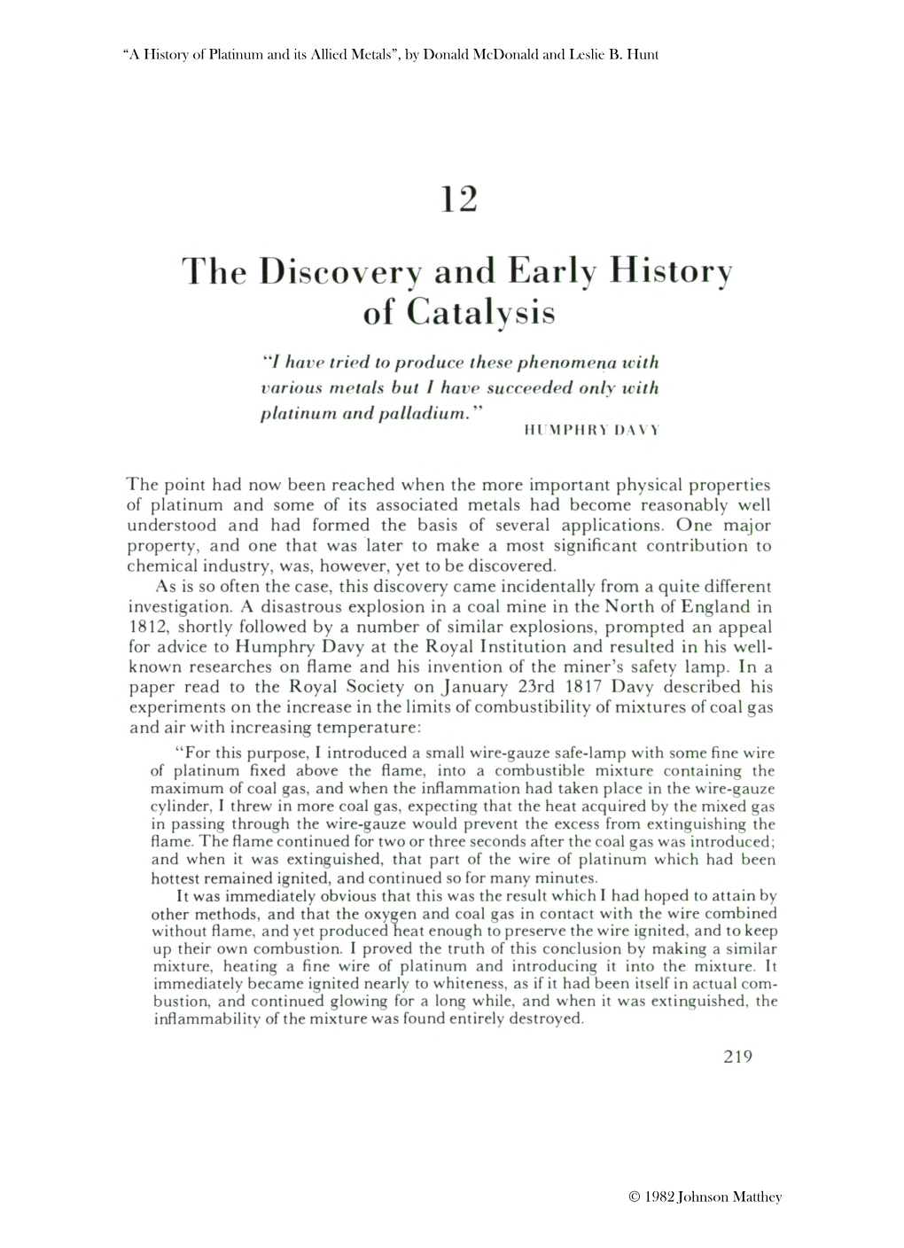 The D Iscoverv and Early History of Catalysis