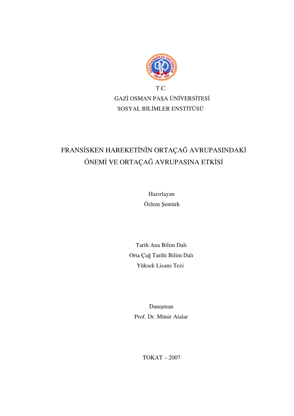 Fransisken Hareketinin Ortaçağ Avrupasindaki