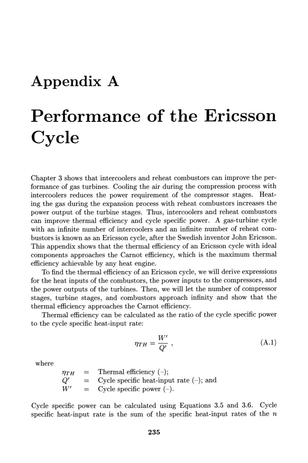 Performance of the Ericsson Cycle