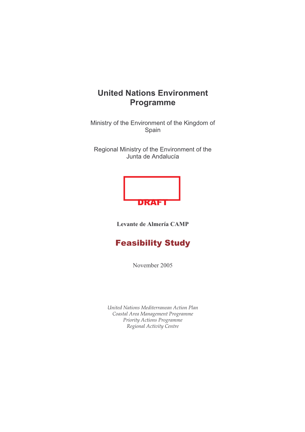 United Nations Environment Programme DRAFT