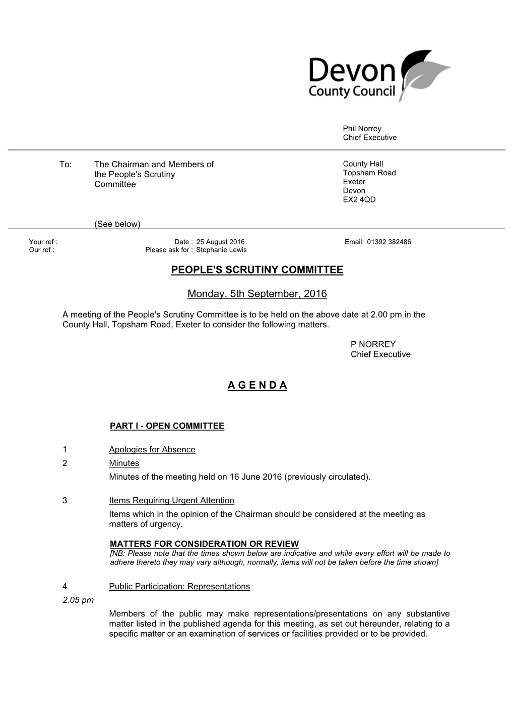 (Public Pack)Agenda Document for People's Scrutiny Committee, 05/09