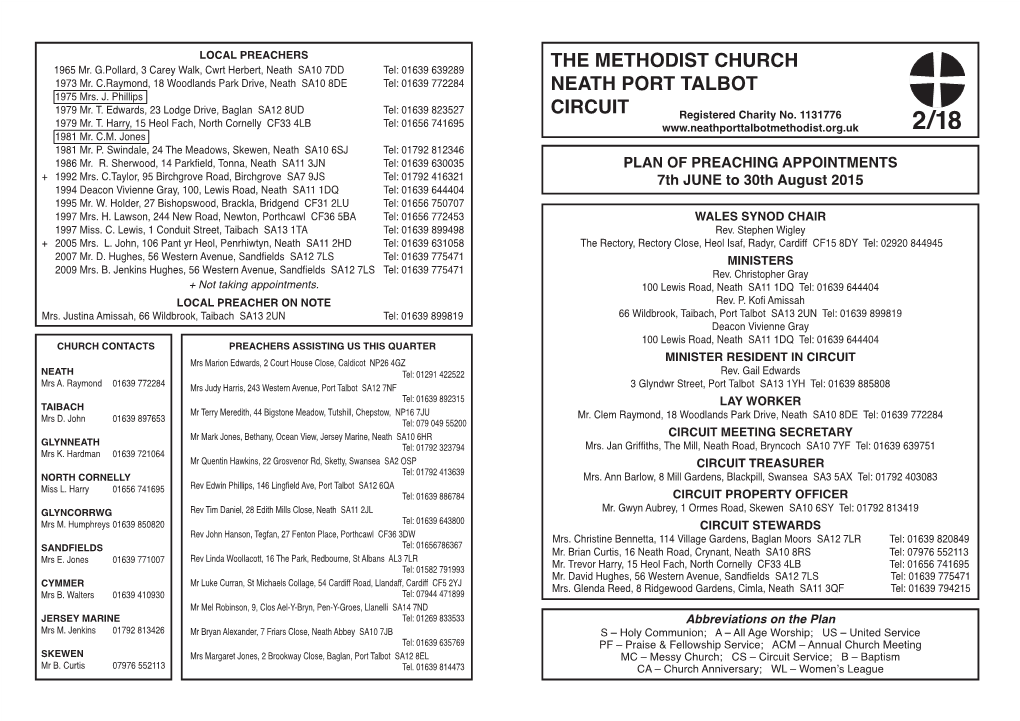 The Methodist Church Neath Port Talbot Circuit