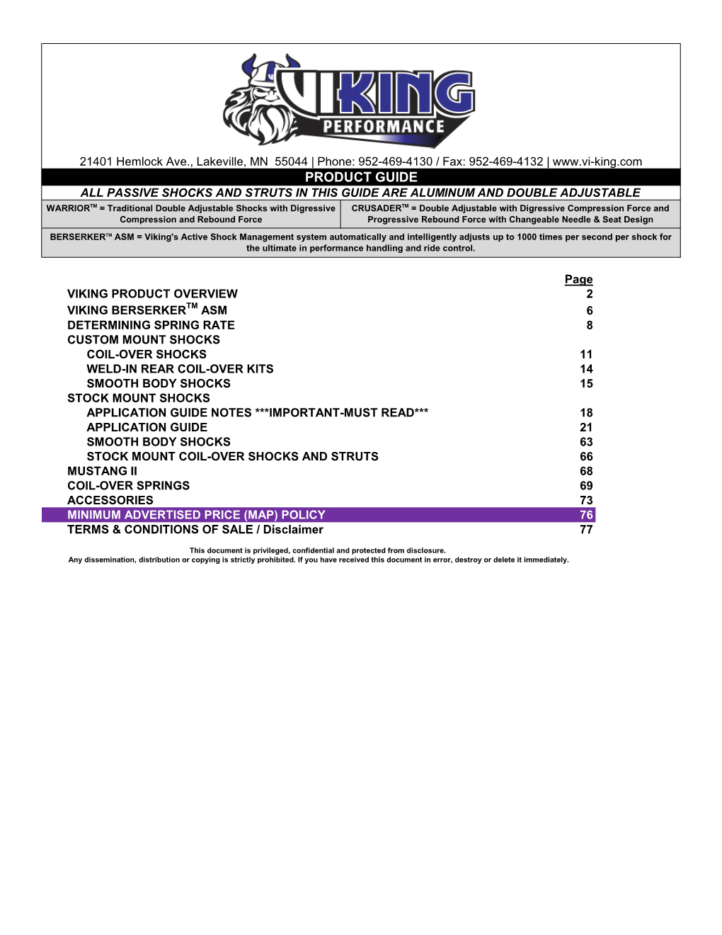 Passive Shocks and Struts in This Guide Are Aluminum and Double Adjustable