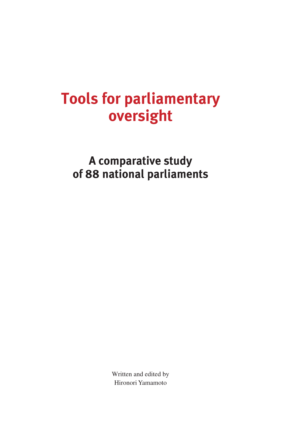 Tools for Parliamentary Oversight