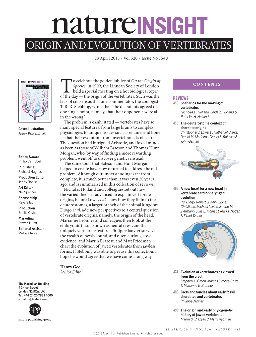 Insight Origin and Evolution of Vertebrates