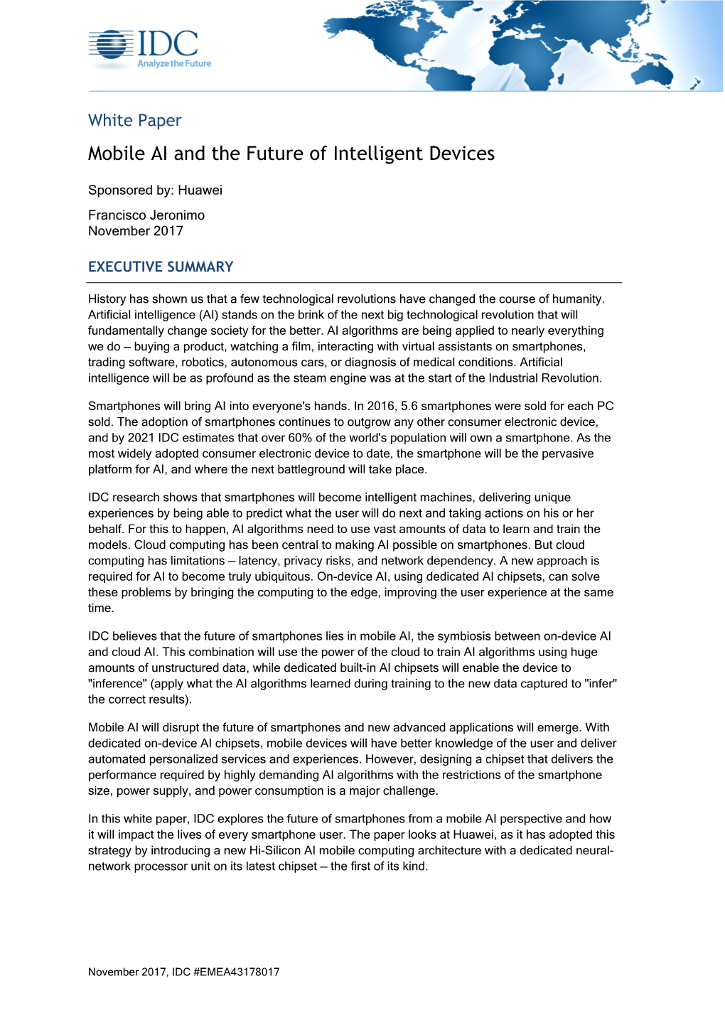 White Paper Mobile AI and the Future of Intelligent Devices