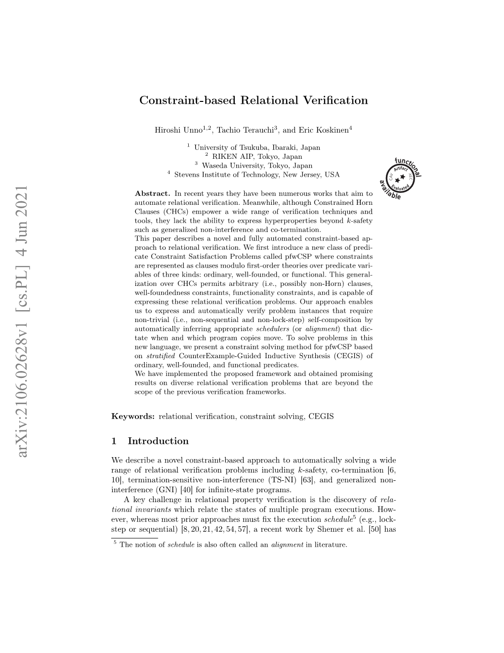 Constraint-Based Relational Verification