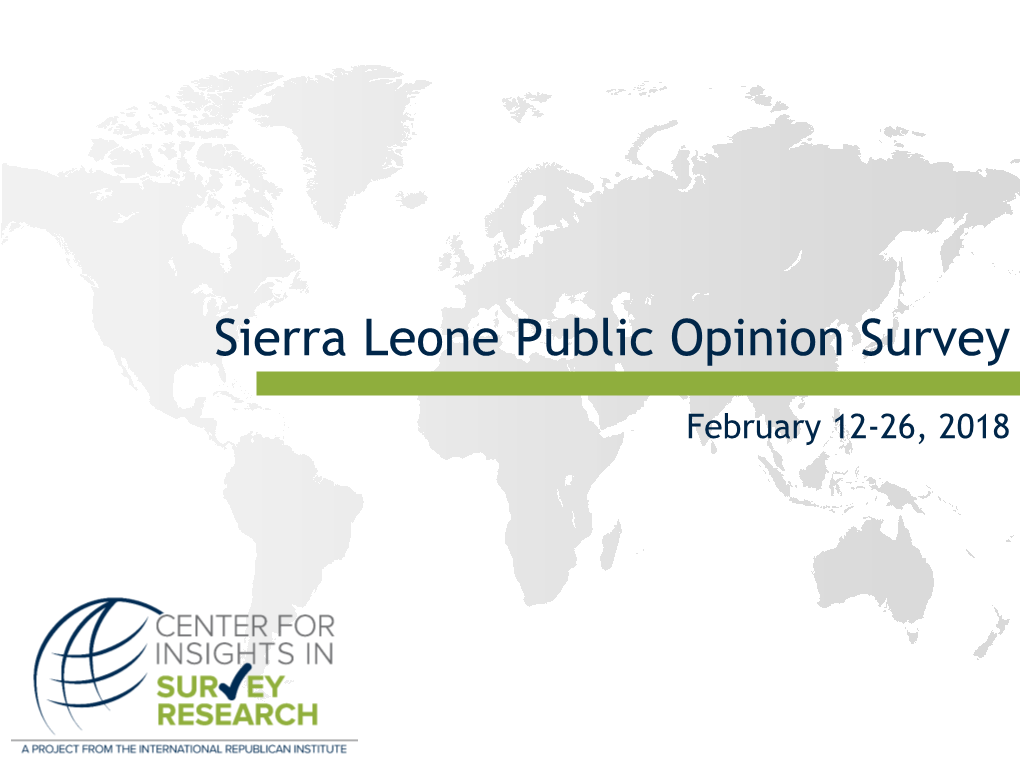Sierra Leone Public Opinion Survey
