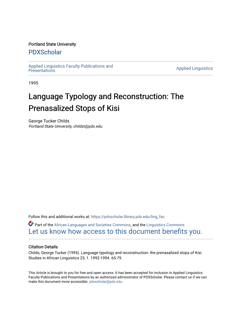 The Prenasalized Stops of Kisi