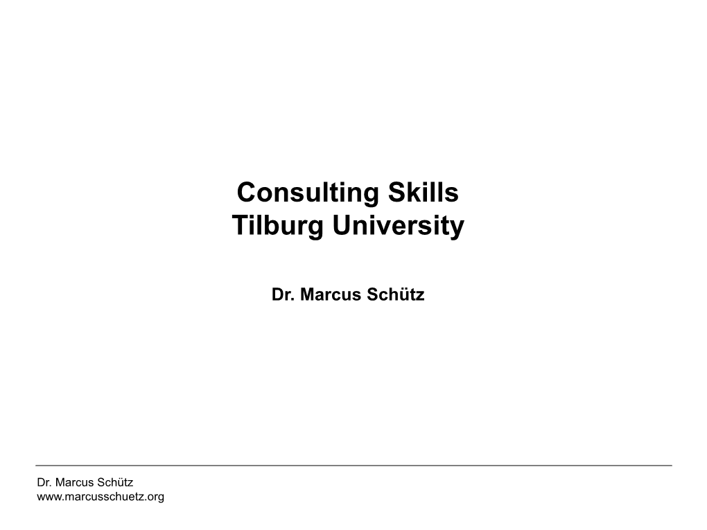 Consulting Skills Tilburg University