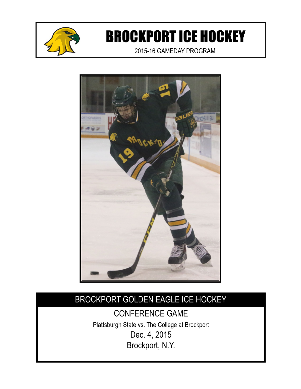 Brockport Ice Hockey 2015-16 Gameday Program