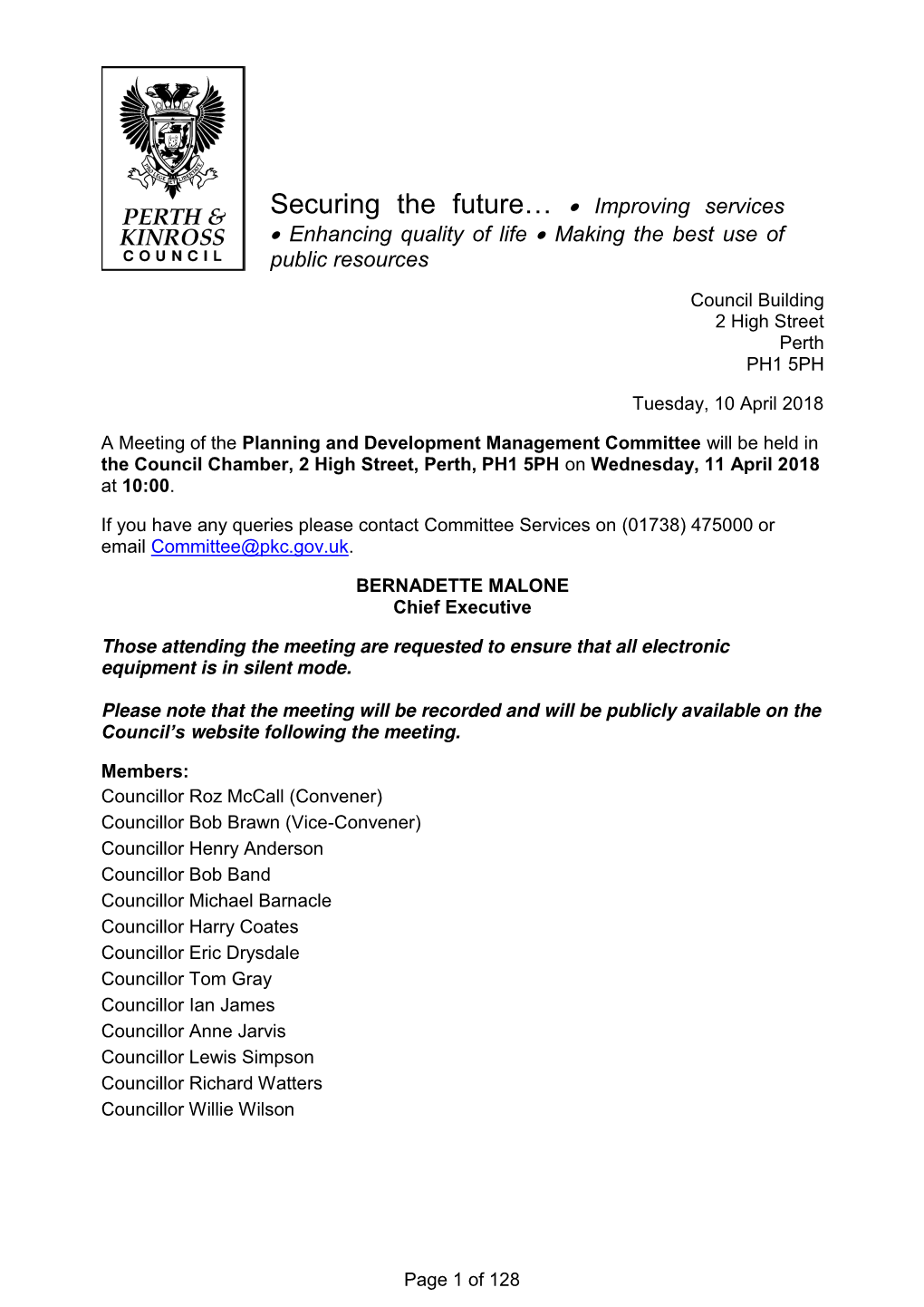 Perth and Kinross Council Planning and Development Management Committee 3 14 March 2018