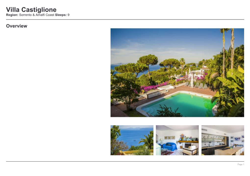 Villa Castiglione Region: Sorrento & Amalfi Coast Sleeps: 9
