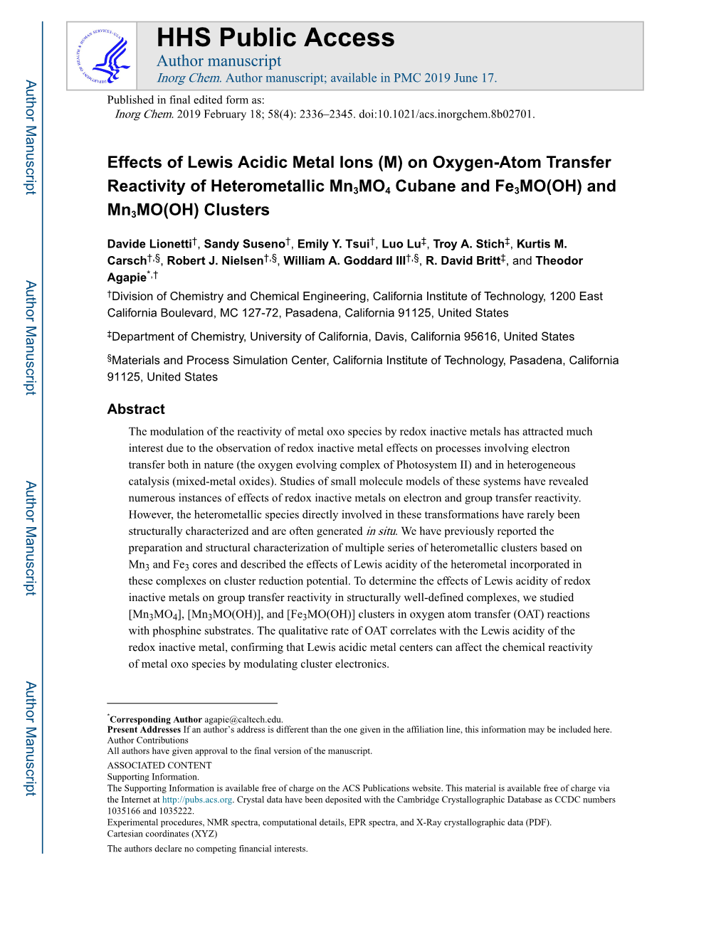 Effects of Lewis Acidic Metal Ions (M) on Oxygen-Atom Transfer Reactivity