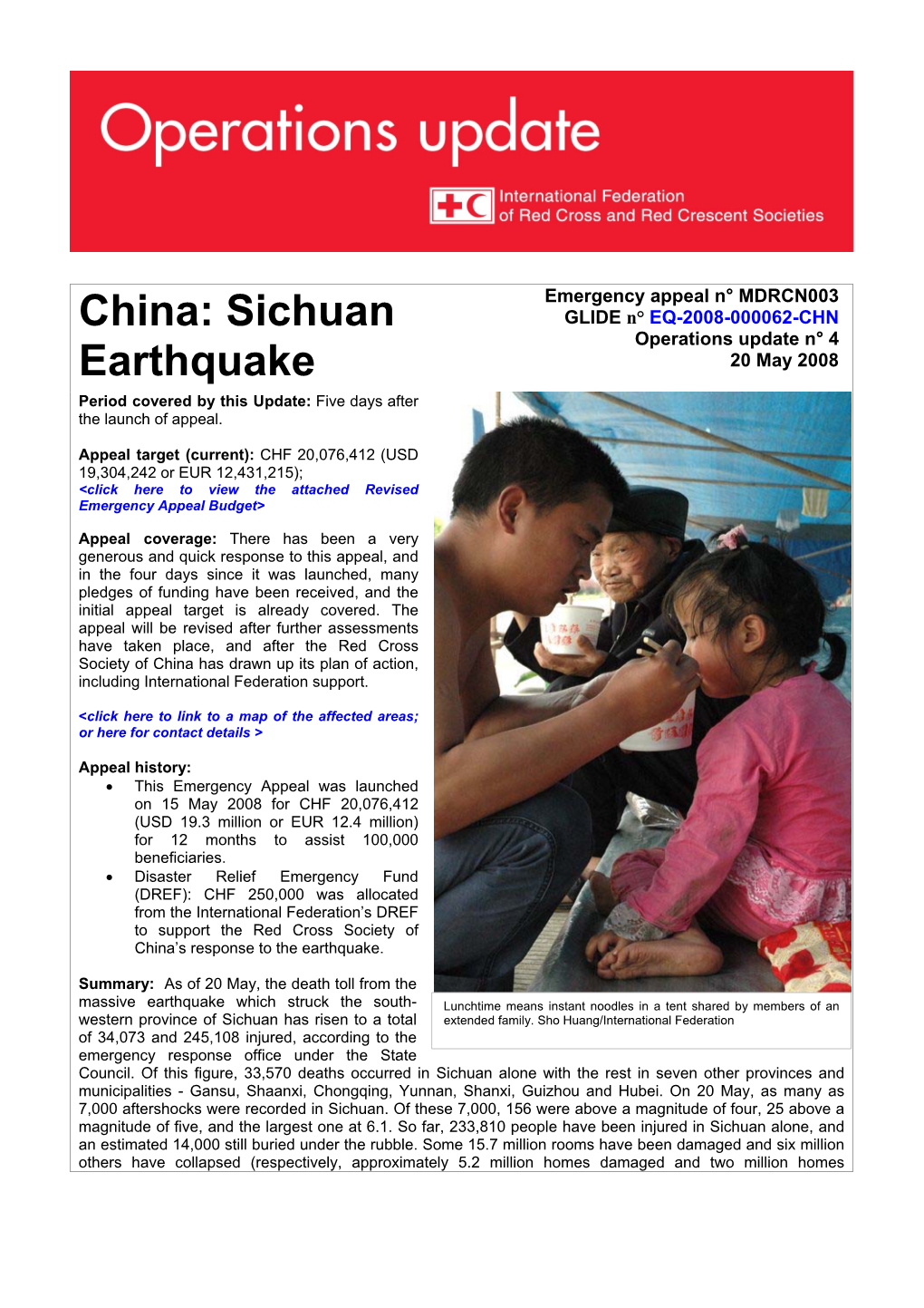 China: Sichuan Earthquake