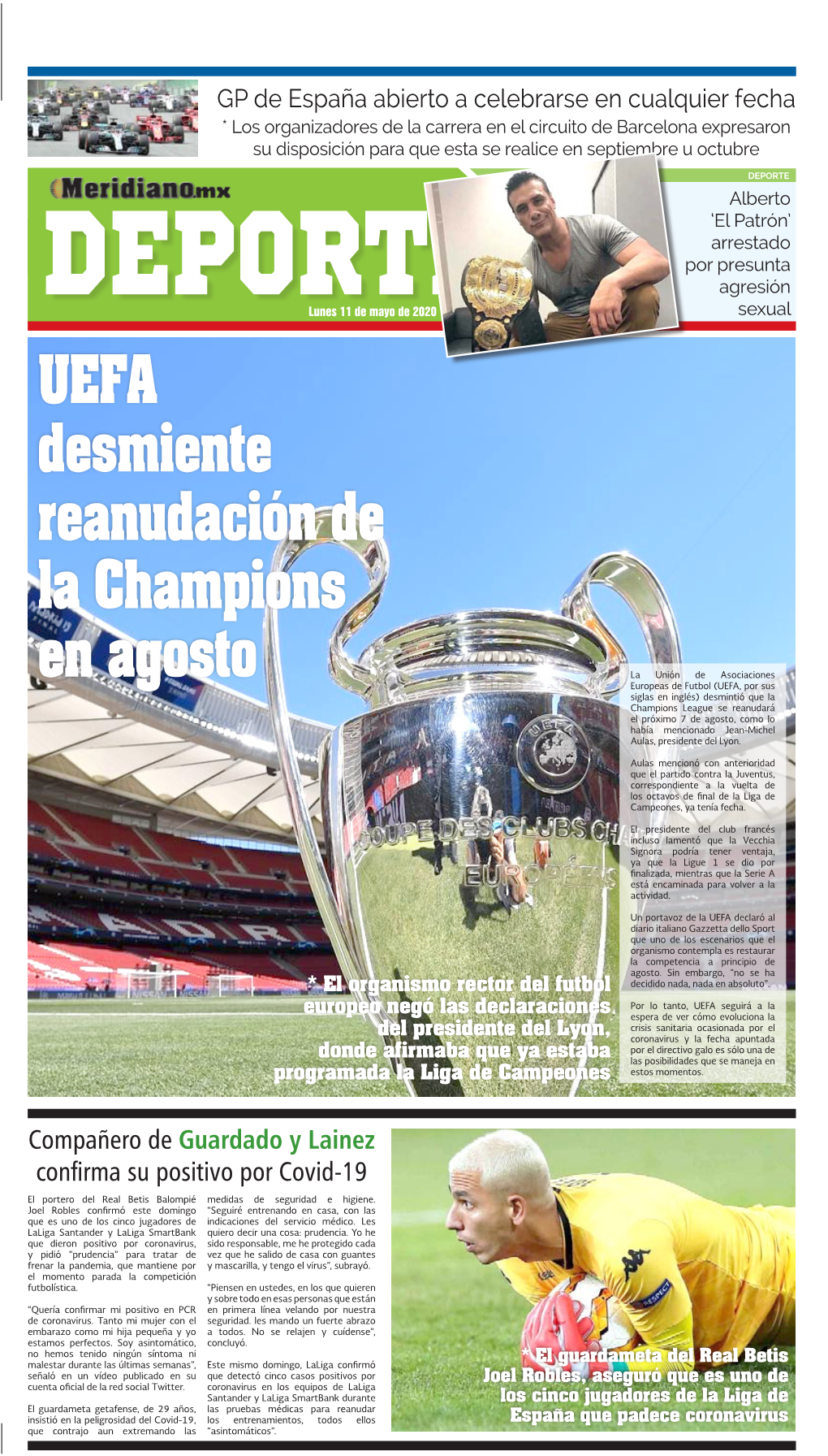 UEFA Desmiente Reanudación De La Champions En Agosto