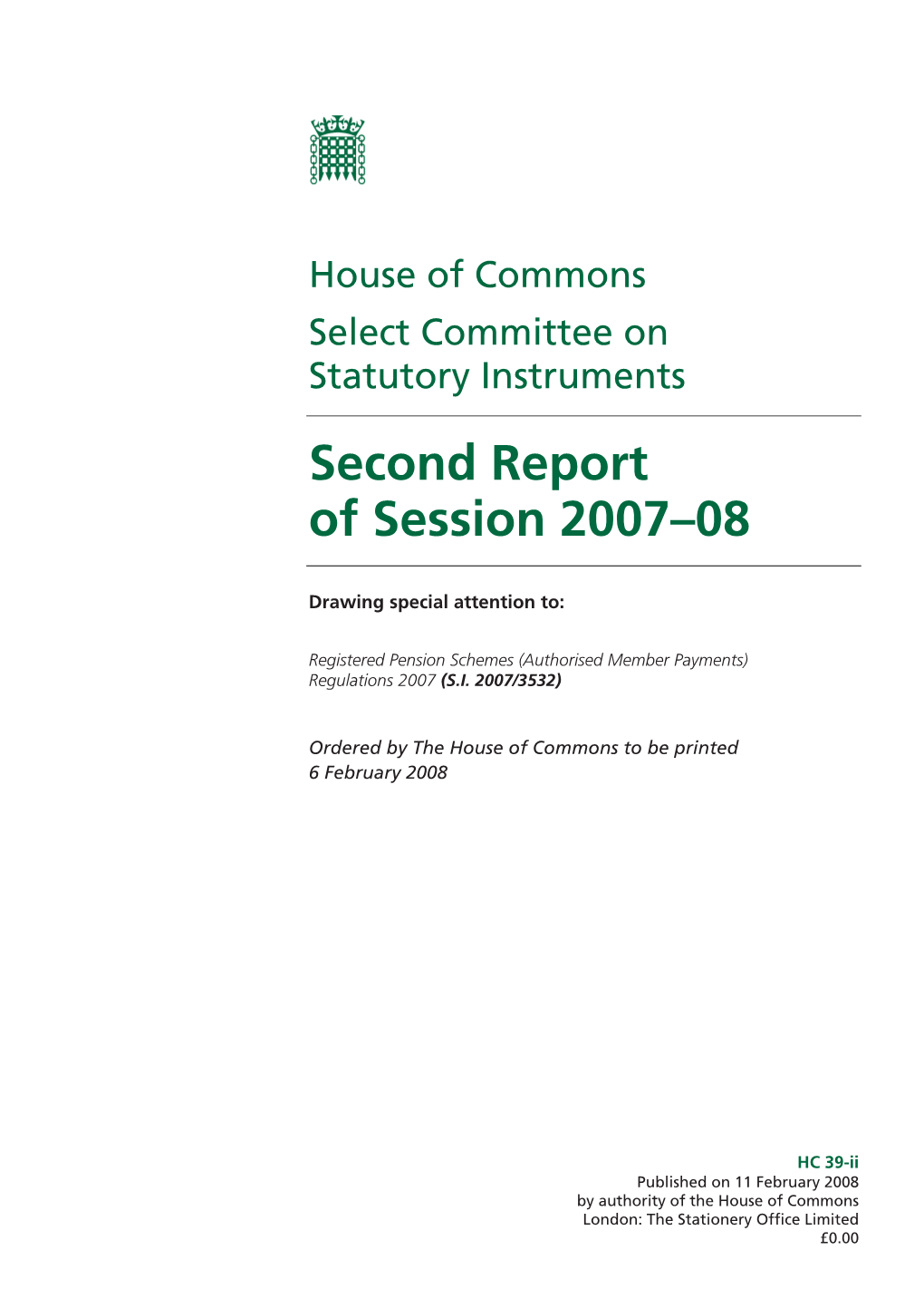 Second Report of Session 2007–08