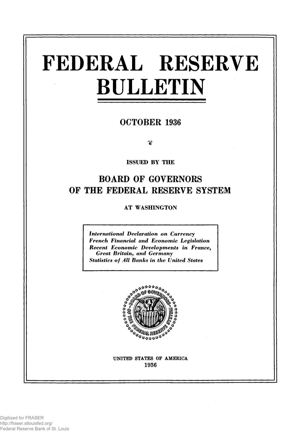 Federal Reserve Bulletin October 1936