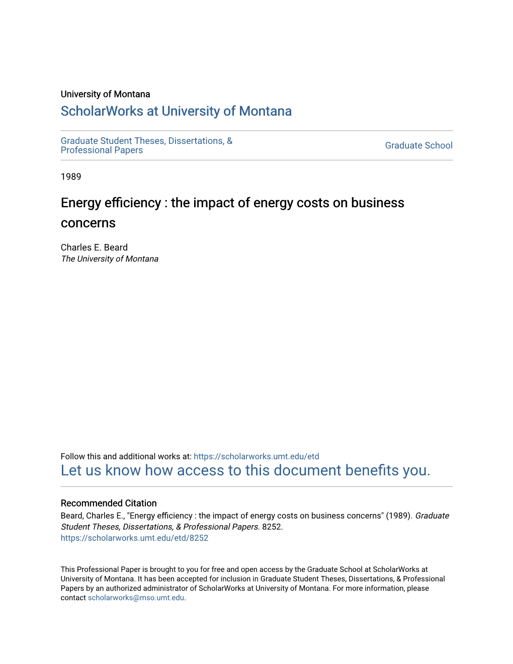 Energy Efficiency : the Impact of Energy Costs on Business Concerns