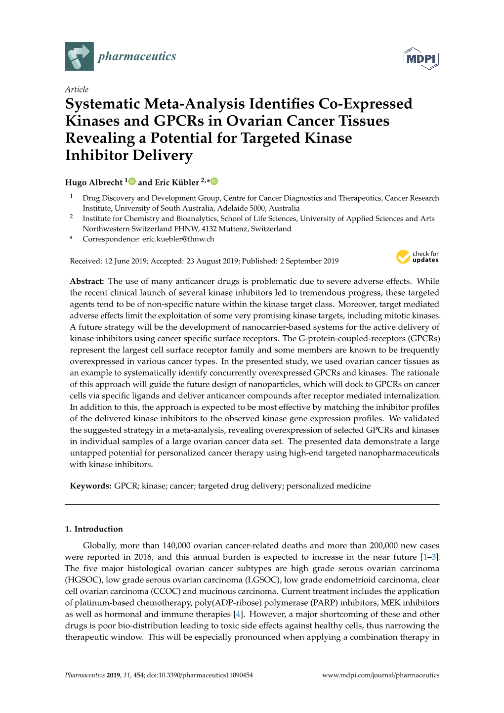 Systematic Meta-Analysis Identifies Co-Expressed Kinases and Gpcrs