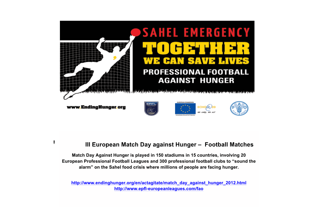 CHART FOOTBALL MATCHES Matchday