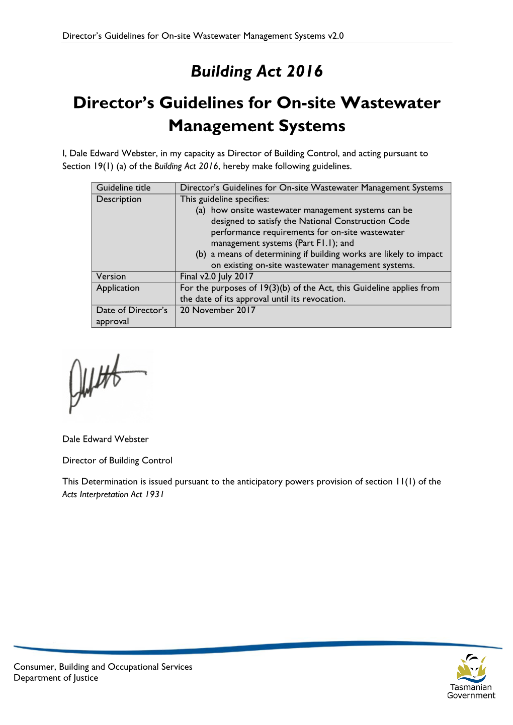 Directors Guidelines for Onsite Wastewater Management Systems