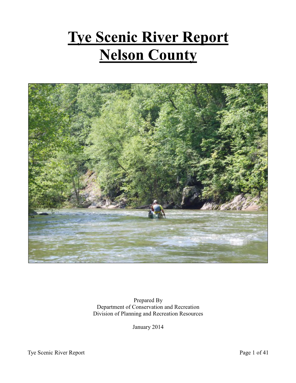 Tye Scenic River Report: Nelson County