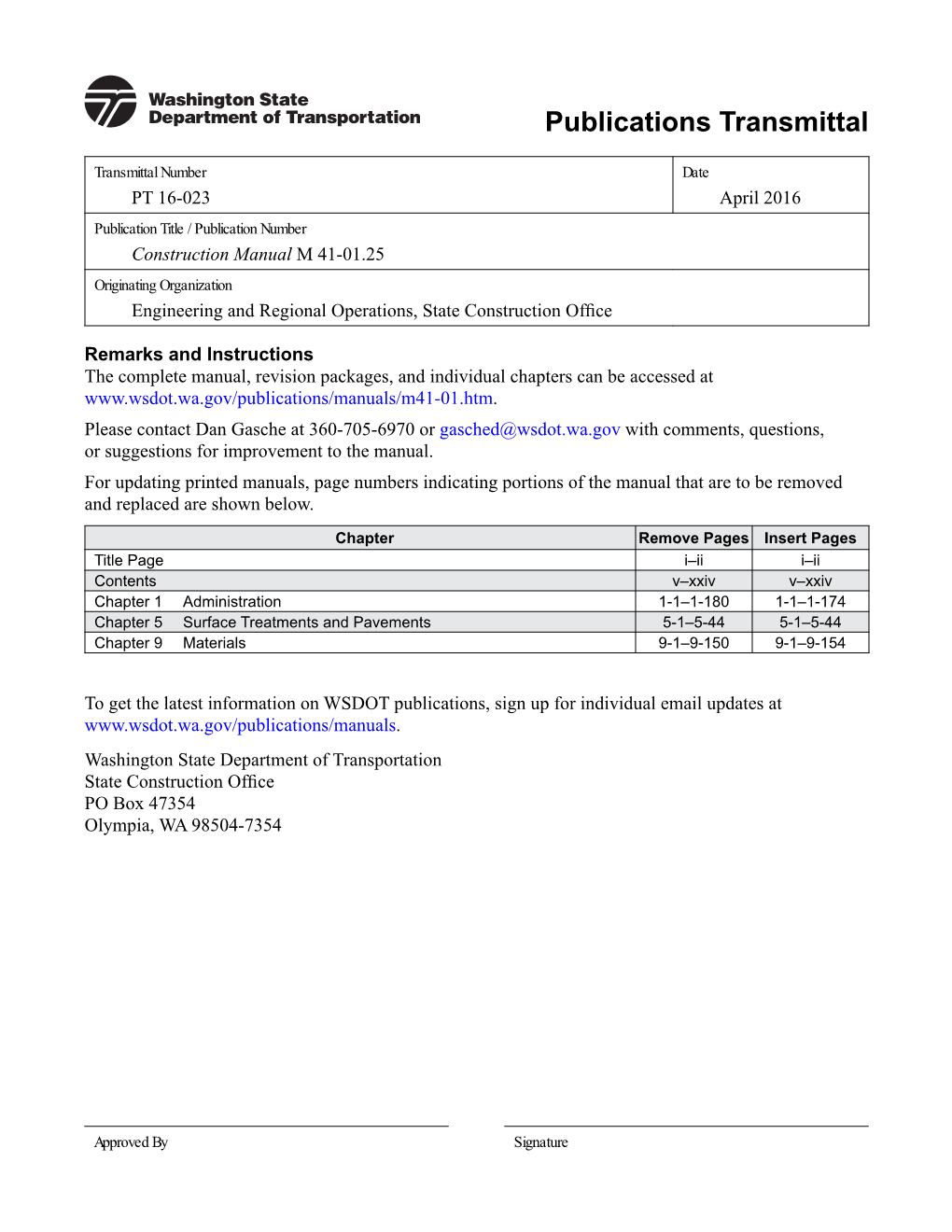 Construction Manual Revision 41-01.25