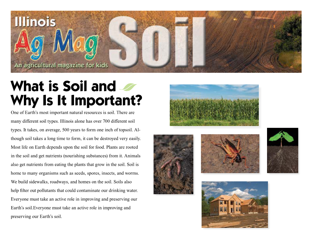 What Is Soil and Why Is It Important? One of Earth’S Most Important Natural Resources Is Soil