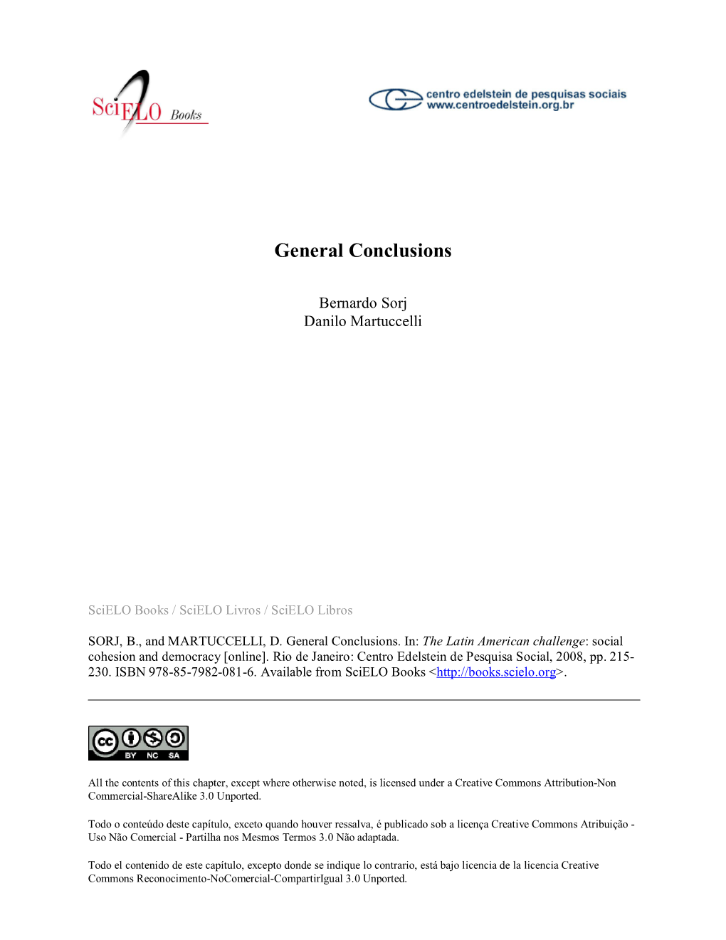 General Conclusions