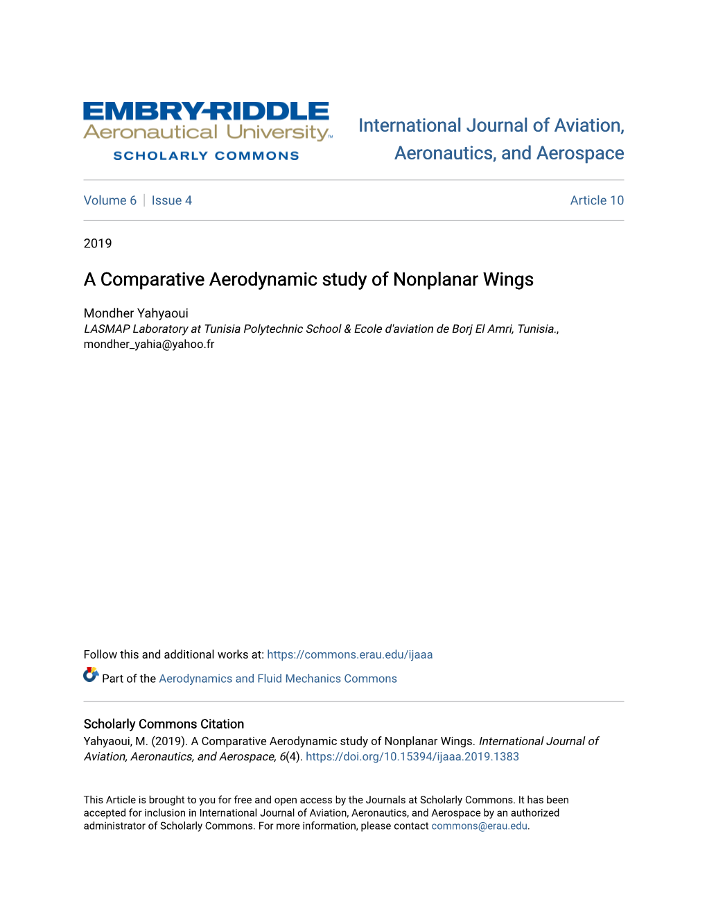 A Comparative Aerodynamic Study of Nonplanar Wings