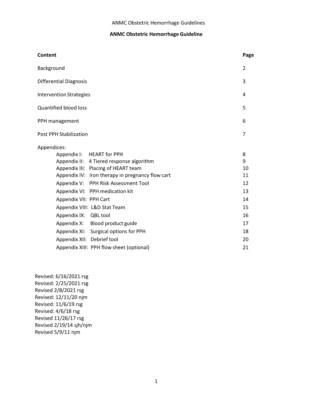 ANMC Obstetric Hemorrhage Guidelines ANMC Obstetric Hemorrhage Guideline