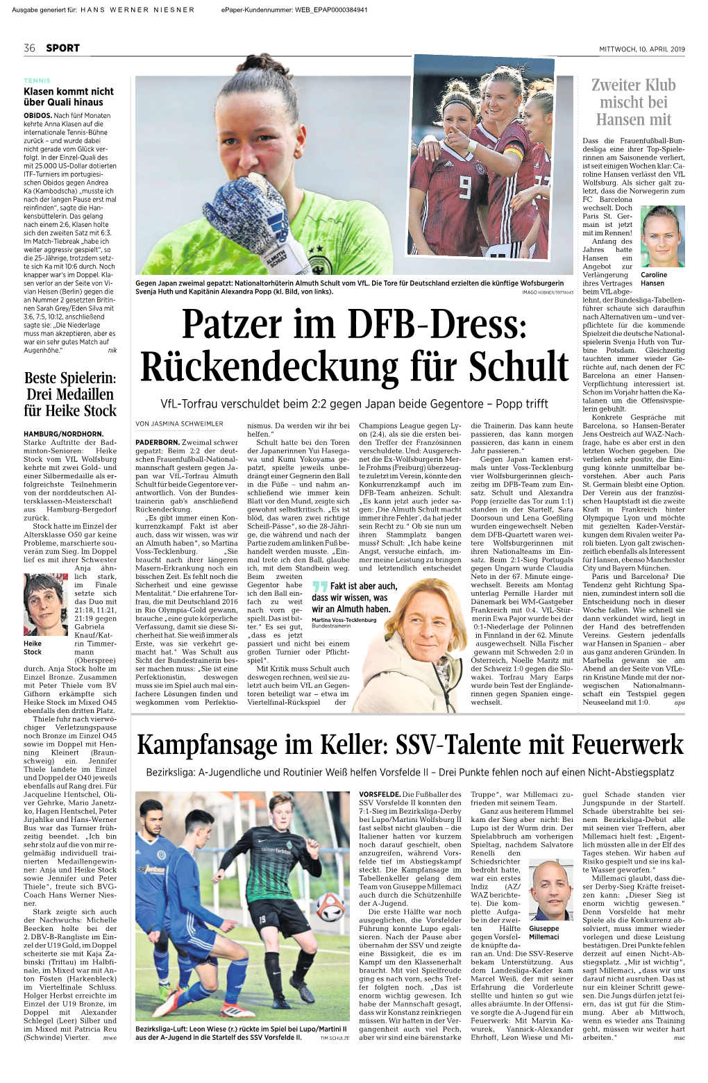 Patzer Im DFB-Dress: Rückendeckung Für Schult