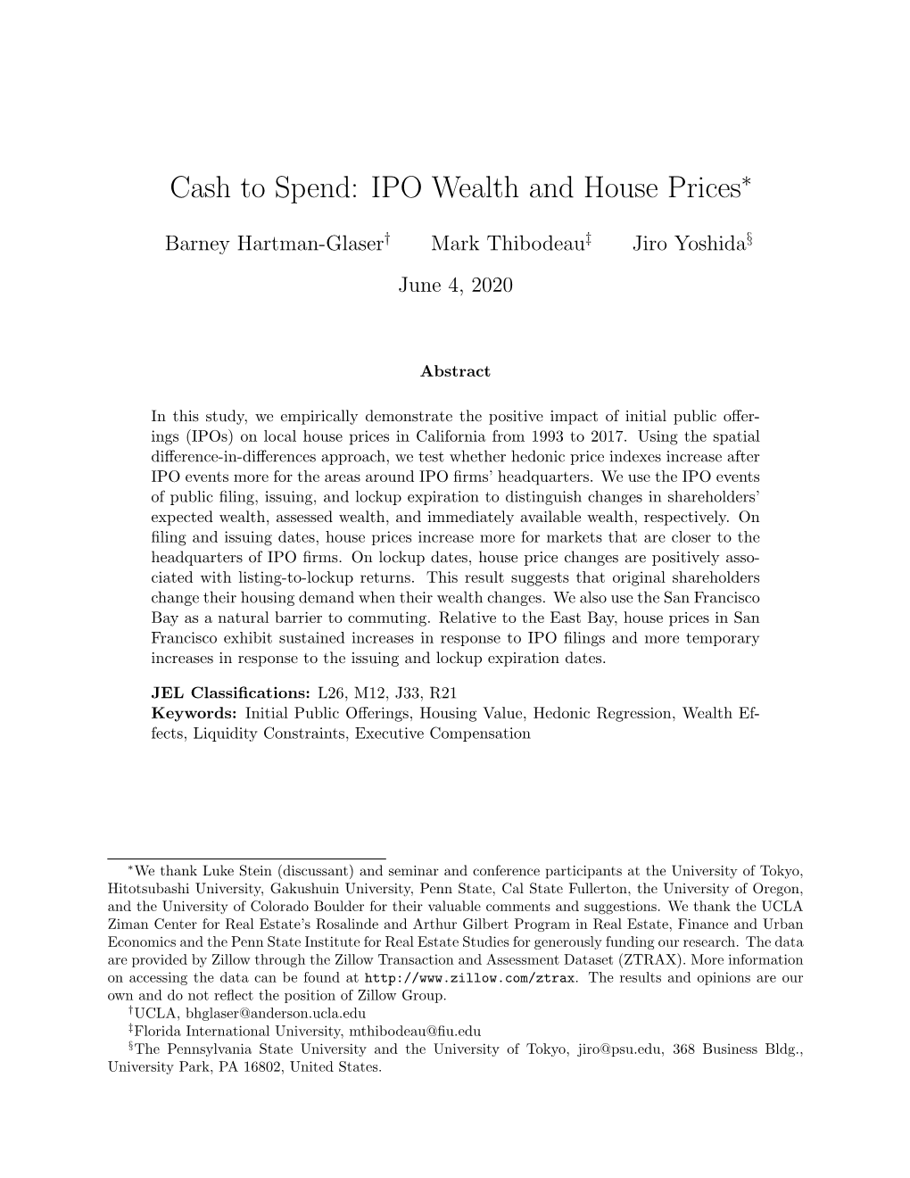 IPO Wealth and House Prices∗