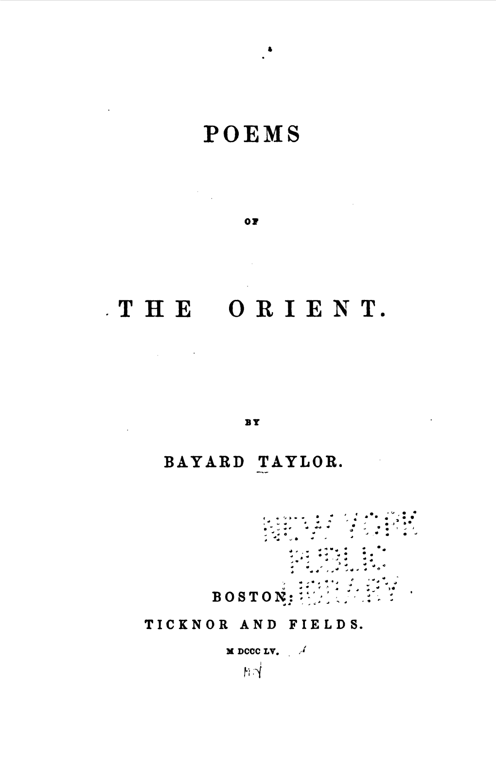 Poems . the Orient