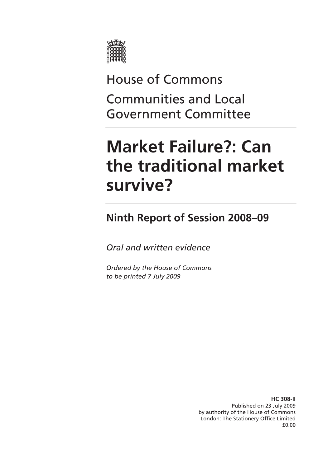 Market Failure?: Can the Traditional Market Survive?