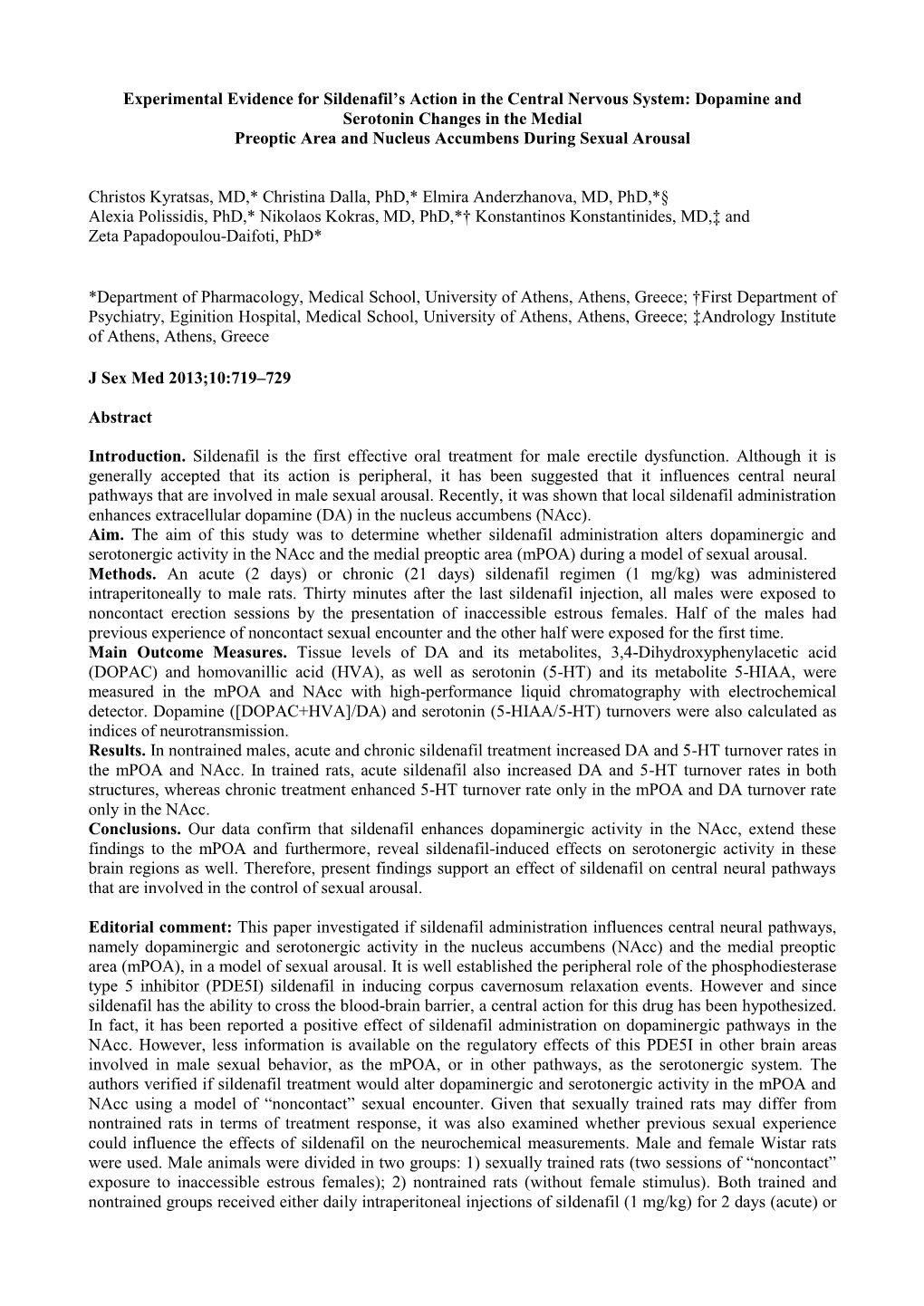 Exposure to Phosphodiesterase Type 5 Inhibitors Stimulates