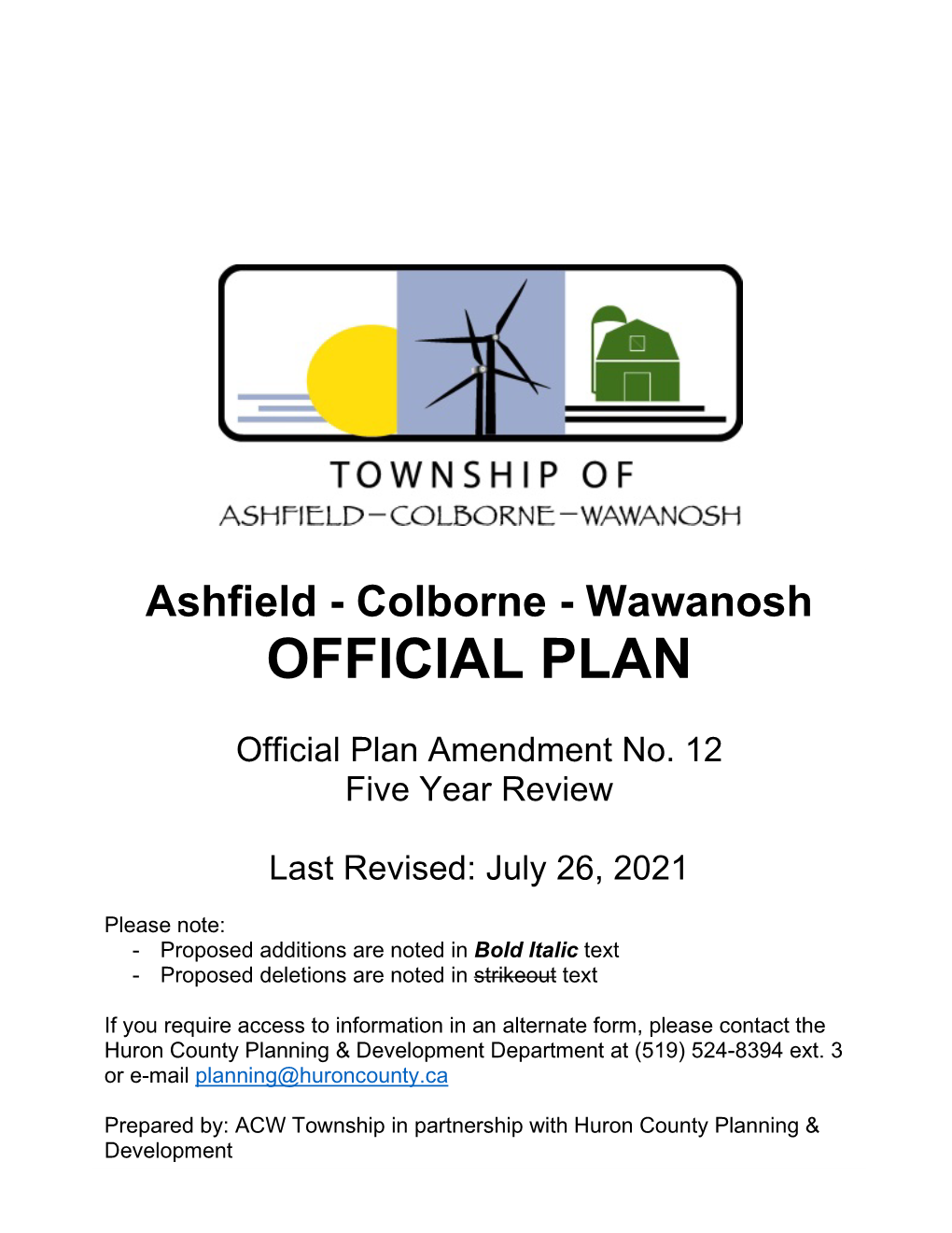 Township of Ashfield-Colborne-Wawanosh Official Plan