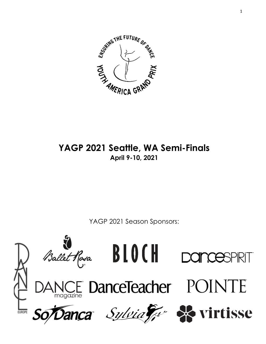 YAGP 2021 Seattle, WA Semi-Finals April 9-10, 2021