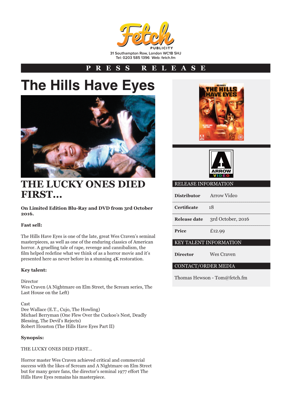 The Hills Have Eyes Press Release.Indd