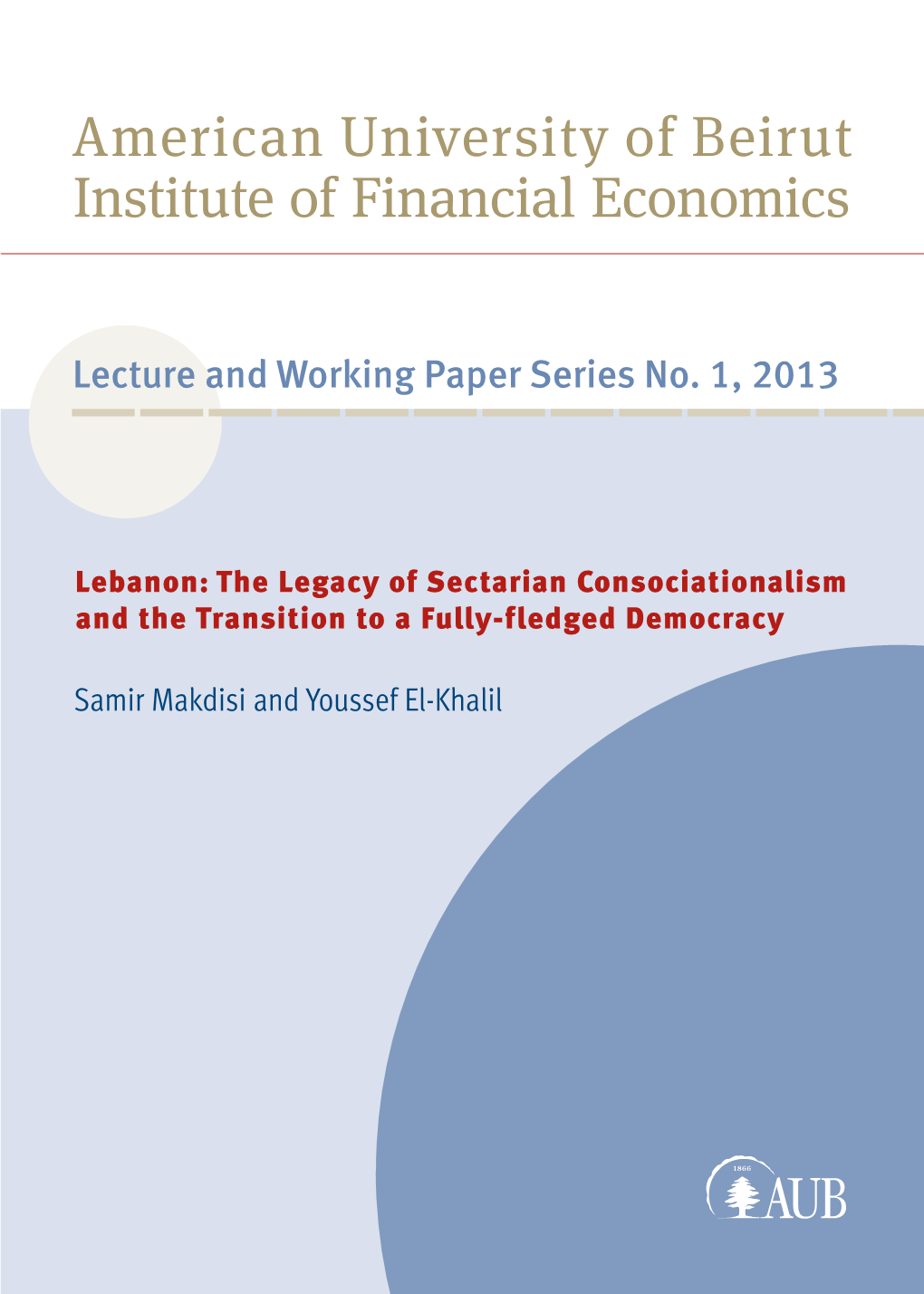 American University of Beirut Institute of Financial Economics