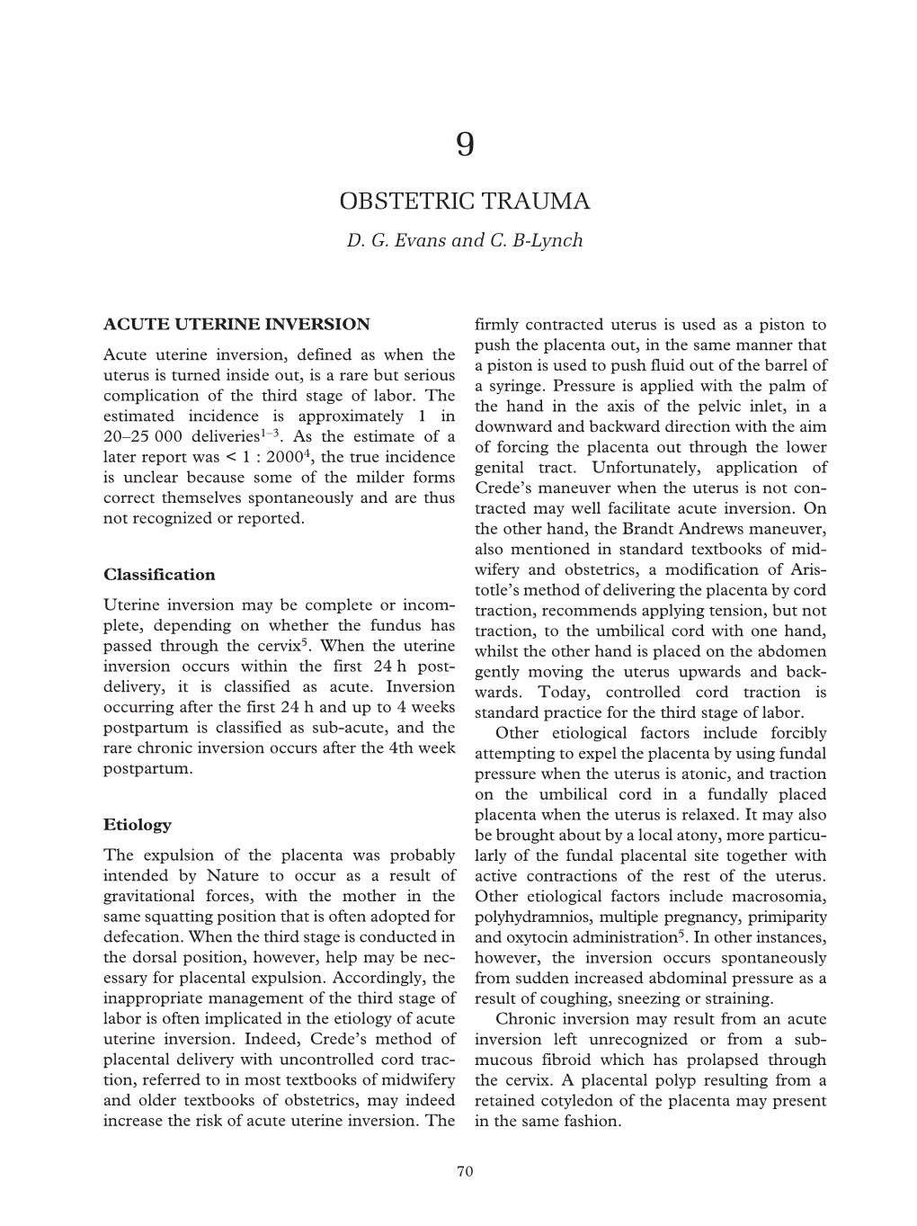 Obstetric Trauma D