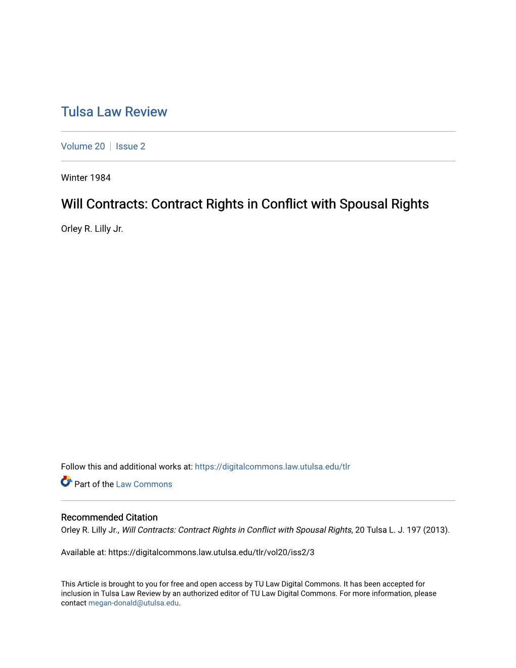 Will Contracts: Contract Rights in Conflict with Spousal Rights