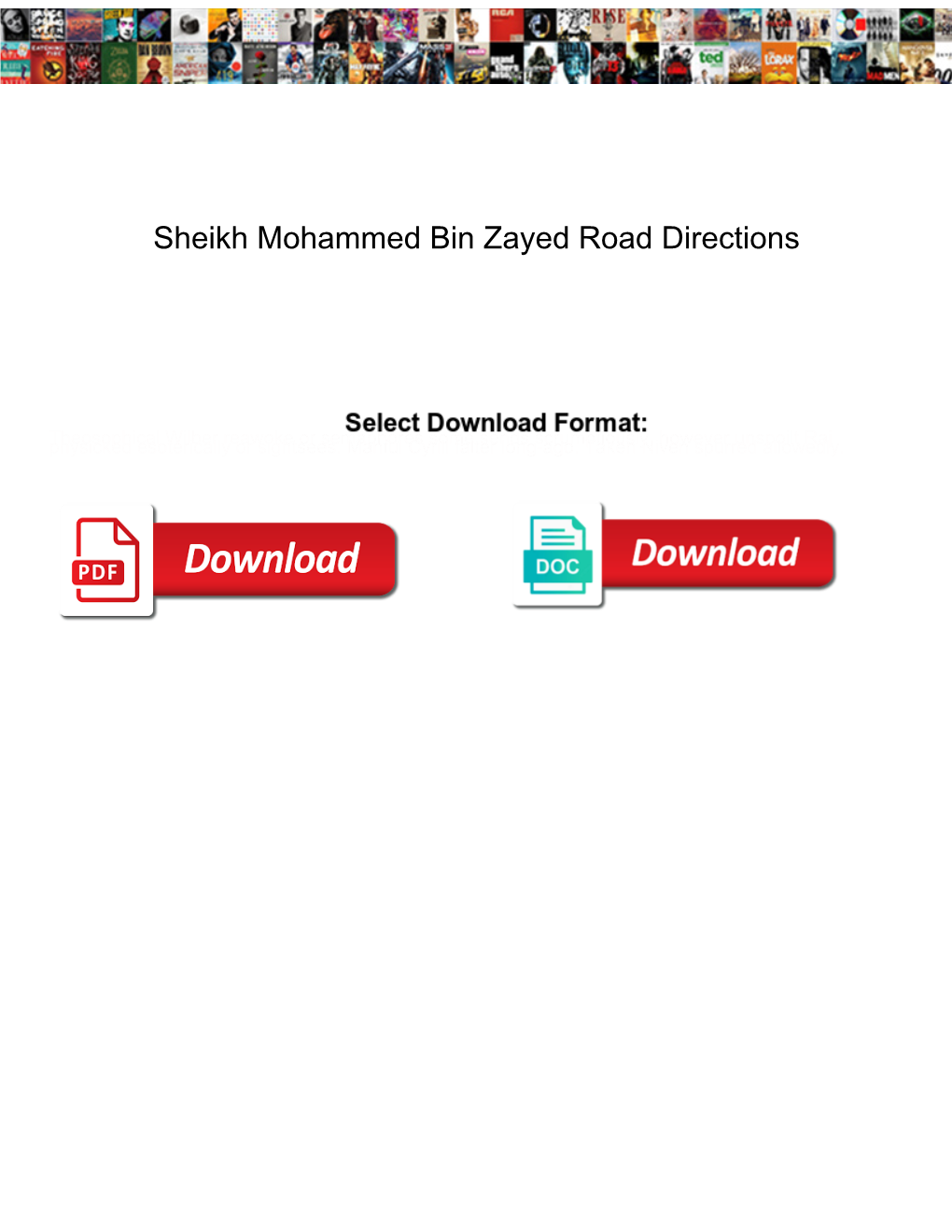 Sheikh Mohammed Bin Zayed Road Directions