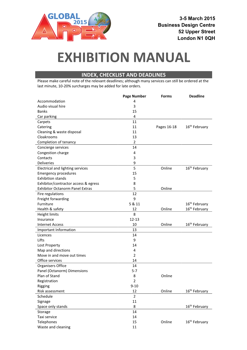 Rules, Regulations and Handbook for Exhibition Organisers