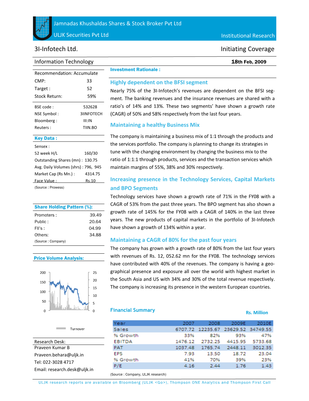 3I-Infotech Ltd. Initiating Coverage